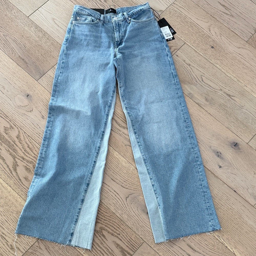7 For All Mankind Light Blue Flare Lotta Jeans Size 28